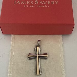 James Avery Retired 925/14K Flared Cross Pendant